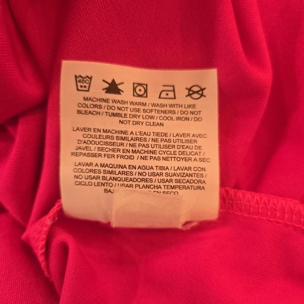 Nike Golf Dri Fit Womens Embroidered Bird Long Sleeve Polo Shirt Medium Pink